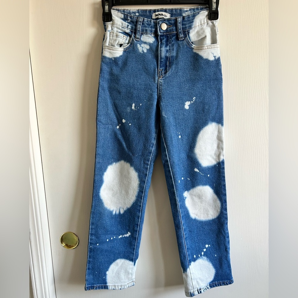 Blue and White Splatter Jeans